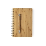 Ensemble de carnet et stylo en bambou A5 pages lignées Bamboo couleur naturel quatrième vue