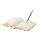 Bloc-notes et stylo en liège naturel A5 avec des pages lisses Cork couleur naturel troisième vue