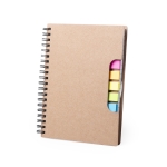 Blocs-notes lignés personnalisés avec marqueurs B6 Post It couleur beige première vue