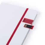 Carnet avec USB de 16Go dans la couverture A5 pages lignées USB Colors couleur rouge troisième vue