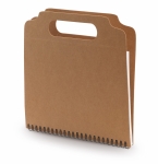 Bloc-notes, post-it et stylo en carton recyclé Voyage couleur marron deuxième vue