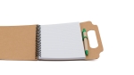Bloc-notes, post-it et stylo en carton recyclé Voyage couleur marron sixième vue