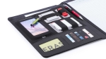 Porte-documents avec espaces pour gadgets technologiques Planner couleur noir deuxième vue