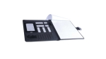 Porte-documents avec espaces pour gadgets technologiques Planner couleur noir quatrième vue