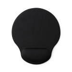 Tapis de souris promotionnel en polyester avec repose-poignet Rest couleur noir première vue