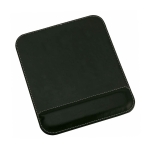 Tapis de souris en simili-cuir avec coutures blanches Comfy couleur noir première vue