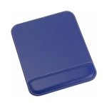 Tapis de souris en simili-cuir avec coutures blanches Comfy couleur bleu première vue