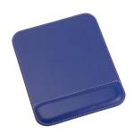 Tapis de souris en simili-cuir avec coutures blanches Comfy couleur bleu