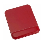 Tapis de souris en simili-cuir avec coutures blanches Comfy couleur rouge première vue