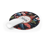 Tapis de souris circulaire rond en polyester antidérapant Rond Colors couleur blanc deuxième vue