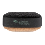 Petites enceintes étanches avec une base en liège EcoCork Mini couleur noir vue avec logo