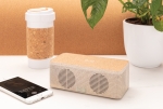 Enceinte éco en paille de blé et liège avec chargeur Wheat Straw couleur beige vue d'ambiance