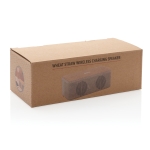 Enceinte éco en paille de blé et liège avec chargeur Wheat Straw couleur beige deuxième vue avec boîte