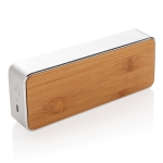 Enceinte en aluminium, bambou et tissu avec caisson de basse EcoFusion couleur marron