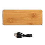 Enceinte en aluminium, bambou et tissu avec caisson de basse EcoFusion couleur marron troisième vue