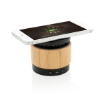 Enceinte avec chargeur compatible avec Android et iPhone Wireless couleur bois cinquième vue