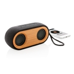 Enceinte publicitaire 10W avec boîtier en matériaux durables WoodStock couleur bois deuxième vue
