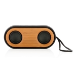 Enceinte publicitaire 10W avec boîtier en matériaux durables WoodStock couleur bois troisième vue