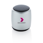 Enceinte Bluetooth Pocket couleur argenté vue avec logo
