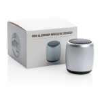 Enceinte Bluetooth Pocket couleur argenté vue avec boîte