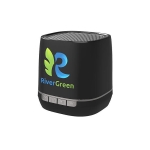 Haut-parleur avec logo et jingle d'entreprise avec impression Retro couleur noir