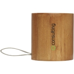 Enceinte en bambou avec Bluetooth 5.0 à l'esthétique naturelle Tube couleur bois vue avec impression sérigraphique