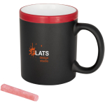 Tasse ardoise Chalk 330ml couleur rouge vue avec impression sérigraphique