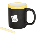 Tasse ardoise Chalk 330ml couleur jaune vue avec impression sérigraphique