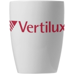 Tasse en céramique au design tendance 350 ml Crescent Plus Economy couleur blanc vue avec logo