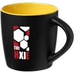 Mug en céramique noire avec intérieur coloré et 340 ml Colormixt Black couleur jaune vue avec impression sérigraphique