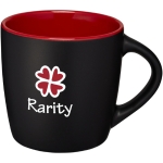 Mug en céramique noire avec intérieur coloré et 340 ml Colormixt Black couleur rouge foncé vue avec impression sérigraphique