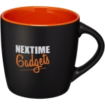 Mug en céramique noire avec intérieur coloré et 340 ml Colormixt Black couleur orange foncé vue avec impression sérigraphique