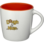 Tasses blanches avec intérieur coloré et 340 ml Colormixt White couleur orange foncé vue avec impression sérigraphique
