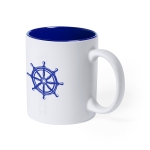 Tasse blanche gravée avec couleur à l'intérieur de 350 ml Magic White couleur bleu première vue