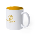 Tasse blanche gravée avec couleur à l'intérieur de 350 ml Magic White couleur jaune première vue