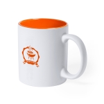Tasse blanche gravée avec couleur à l'intérieur de 350 ml Magic White couleur orange première vue
