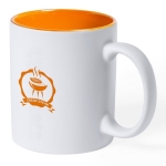 Tasse blanche gravée avec couleur à l'intérieur de 350 ml Magic White couleur orange