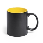 Tasse en céramique noir pour gravure laser colorée 350 ml Magic Black couleur jaune première vue