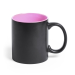 Tasse en céramique noir pour gravure laser colorée 350 ml Magic Black couleur rose clair  première vue