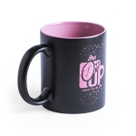 Tasse en céramique noir pour gravure laser colorée 350 ml Magic Black couleur rose clair  deuxième vue