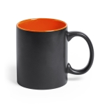 Tasse en céramique noir pour gravure laser colorée 350 ml Magic Black couleur orange foncé première vue