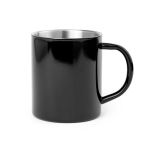 Tasses métalliques personnalisées brillantes de 280 ml Metallic Colors couleur noir