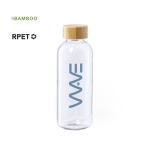 Bouteilles personnalisées en plastique recyclé 650 ml RPET Nature couleur transparent cinquième vue
