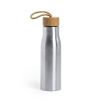 Bouteilles en acier avec bouchon en bambou 600 ml Stylish couleur argenté première vue
