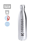Gourde isotherme en inox recyclé finition brillante argentée 850ml couleur argenté