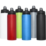 Gourde en aluminium pour sport grande avec paille 800 ml Straw Colors couleur noir deuxième vue en couleurs