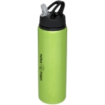 Gourde en aluminium pour sport grande avec paille 800 ml Straw Colors couleur vert lime vue avec impression sérigraphique