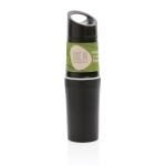 Bouteille écologique personnalisée en canne à sucre 500 ml couleur noir huitième vue