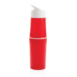 Bouteille écologique personnalisée en canne à sucre 500 ml couleur rouge troisième vue