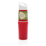 Bouteille écologique personnalisée en canne à sucre 500 ml couleur rouge huitième vue